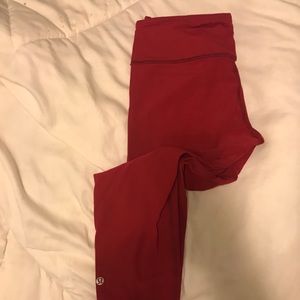 Lululemon Wunder Under Crop Red Sz 8